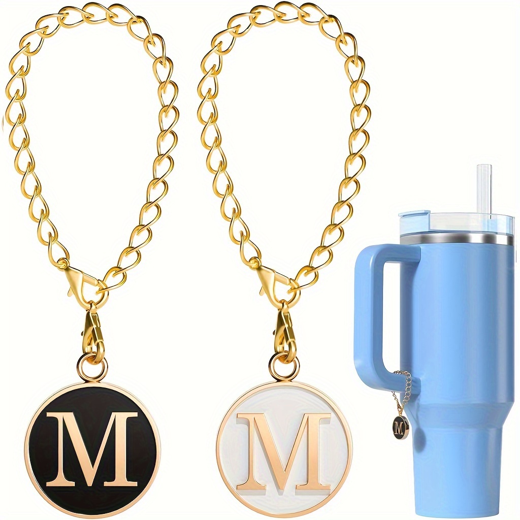 Water Bottle Letter Charm Accessories For Stanley Cup,Personalized Name Id  Initial Chain For Tumblers/Simple Modern Cup Handle Charms