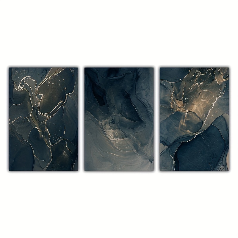 Juego De 3 Piezas De Carteles Abstractos De Mármol Gris Dorado Moderno,  Arte De Pared, Pintura En Lienzo, Impresiones, Imágenes Para Sala De Estar,  Do