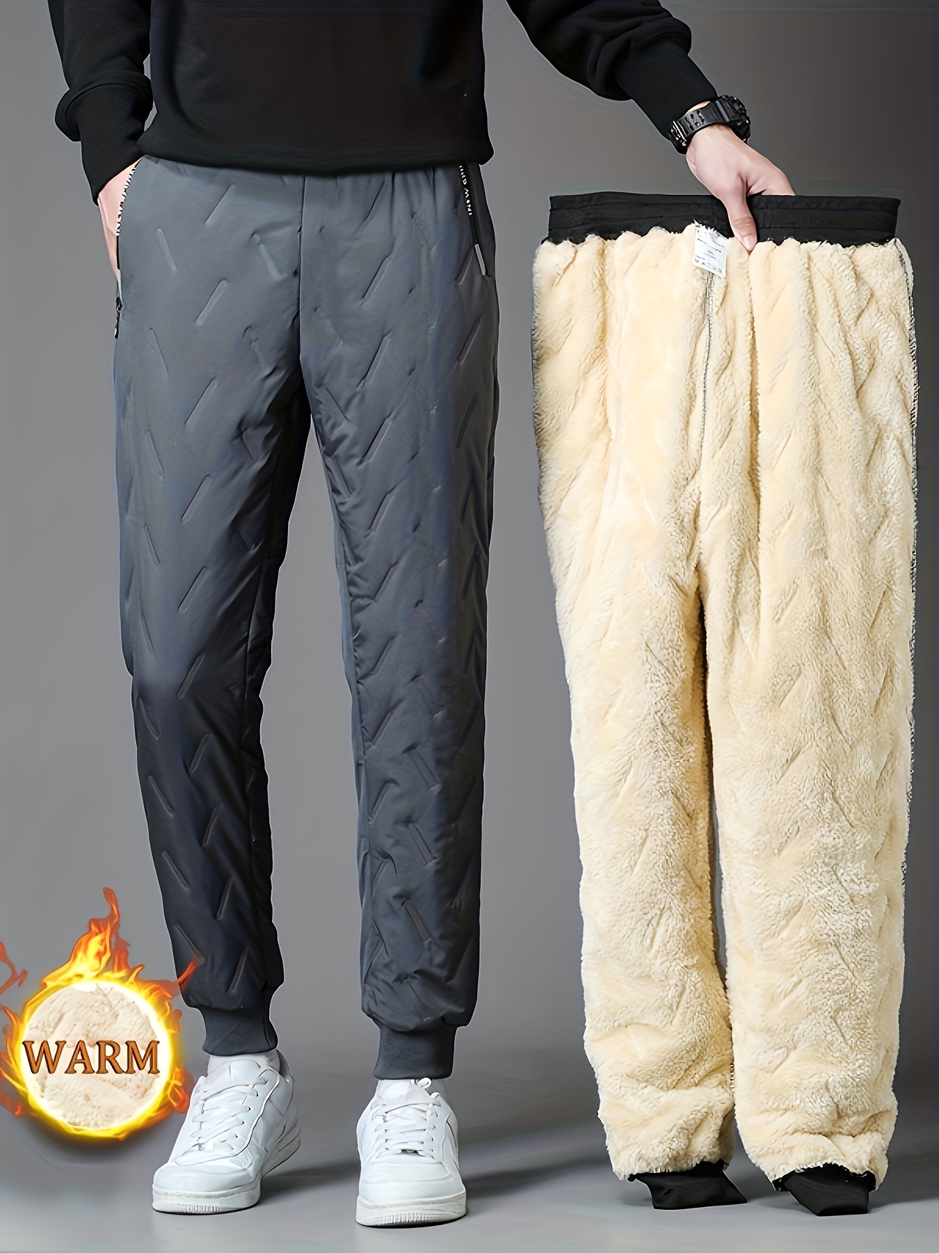Joggers Deportivos De Forro Polar Para Hombre, Pantalones Térmicos  Impermeables Con Cintura Elástica Informal Para Otoño E Invierno Al Aire  Libre
