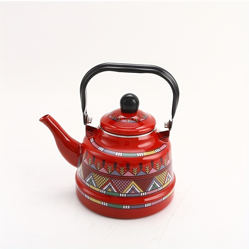 Vintage Red Enamel Teapot/rustic Tea Kettle//farmhouse Decor