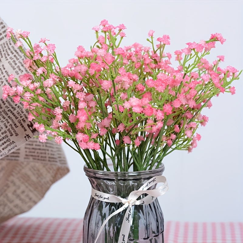 Pink Baby's Breath Artificial Flowers for Home Decor (21 Inches