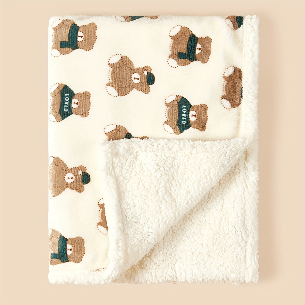 Double Layer Thick Flannel Blanket Stroller Blanket