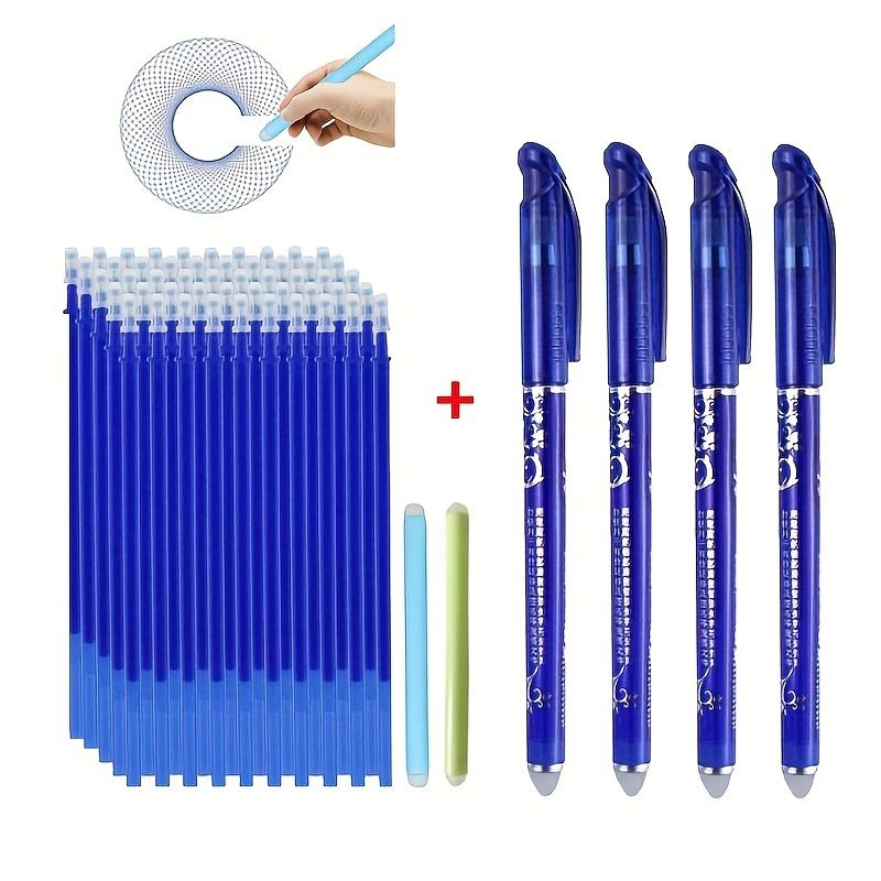 Jeu de stylos effaçables 8 couleurs, recharge d'encre 0.5mm, 10