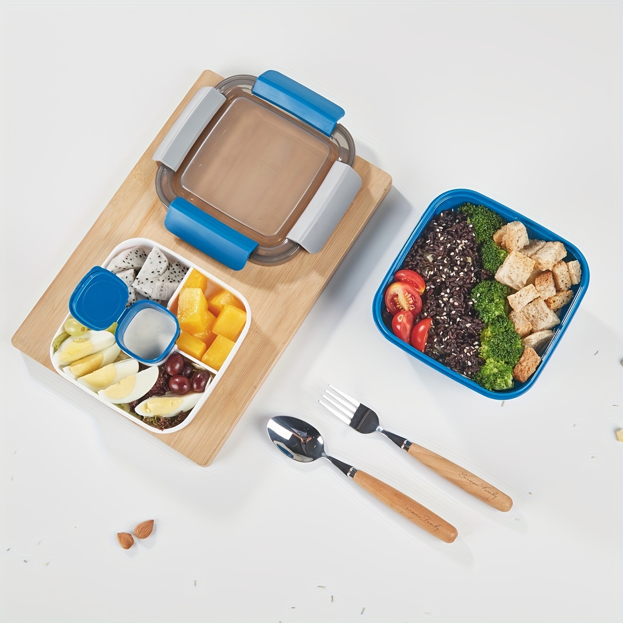 Salad Lunch Containers To Go, Salad Bowls with 3 Compartments
