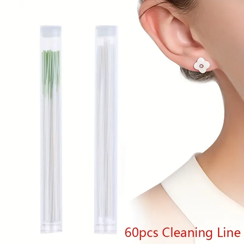 Pierced Ear Cleaning Set Herb Solution Paper Floss Ear Hole - Temu
