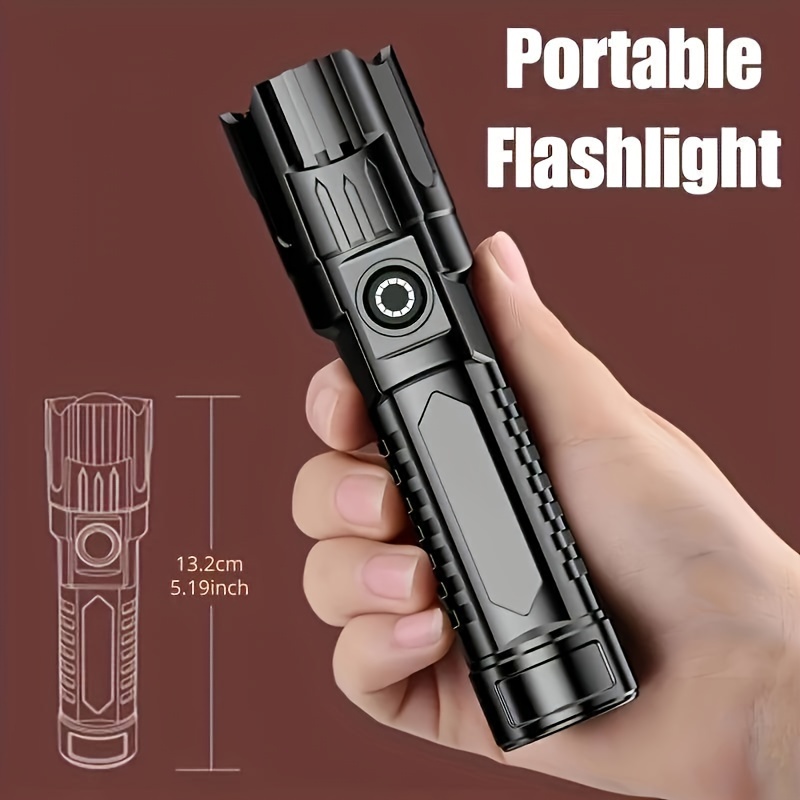 Waterproof Usb Rechargeable Flashlight With 3 Modes Perfect For