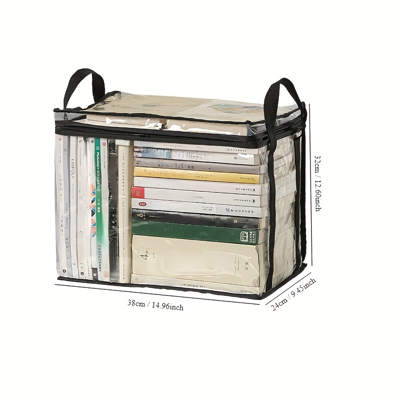 Transparent Zipper Storage Bag Foldable Book Storage Bag - Temu Japan