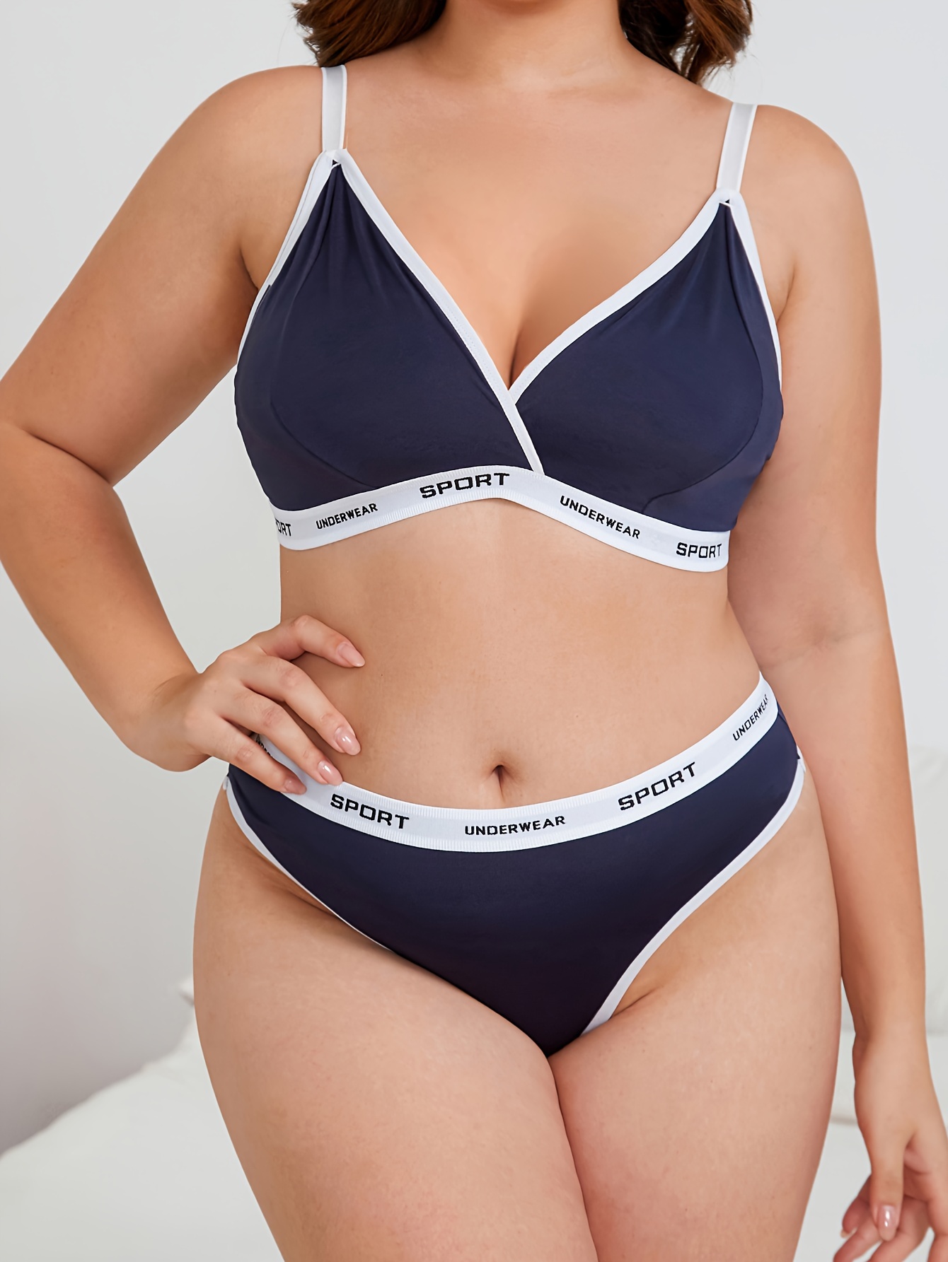 Plus Size Underwear And Bra Set - Temu Canada