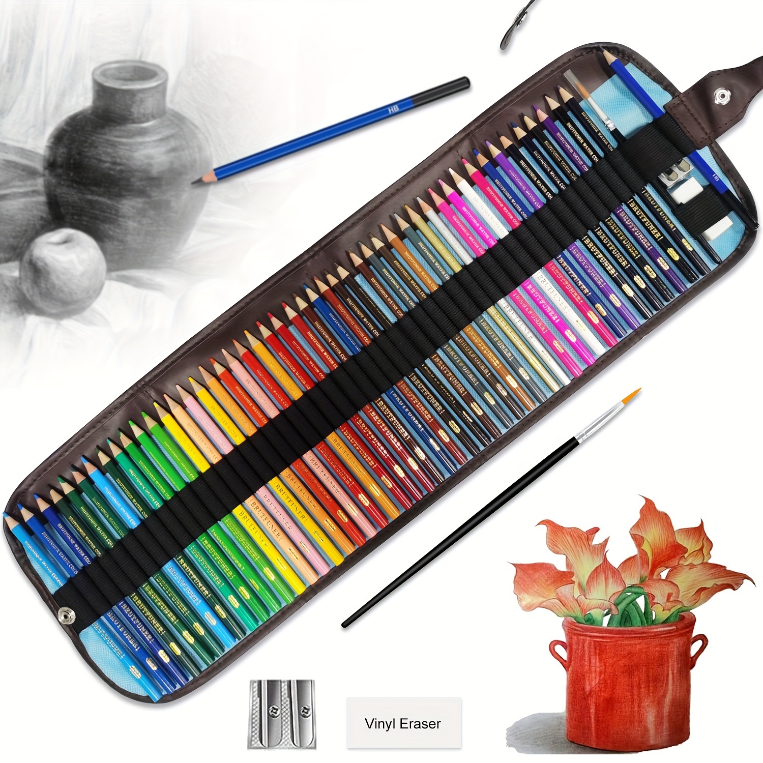 

53pcs Watercolor Pencil Set, Perfect For Mixing Wet Or Dry Effects - Perfect For Coloring Books - Adult Beginner Water-soluble Pencils