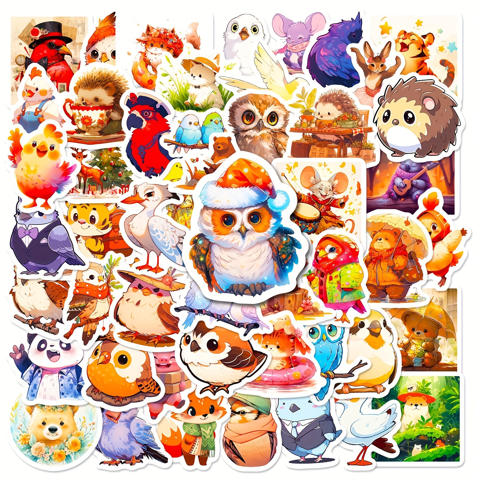 Cartoon Small Animal Stickers Cute Animal Graffiti Stickers - Temu