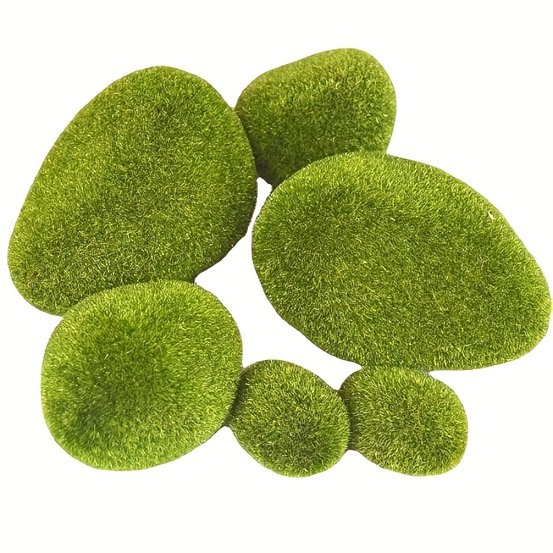 6pcs, Natural-Looking Artificial Moss Rocks for Vases and Decor - Realistic  Faux Moss Stones for Indoor and Outdoor Use