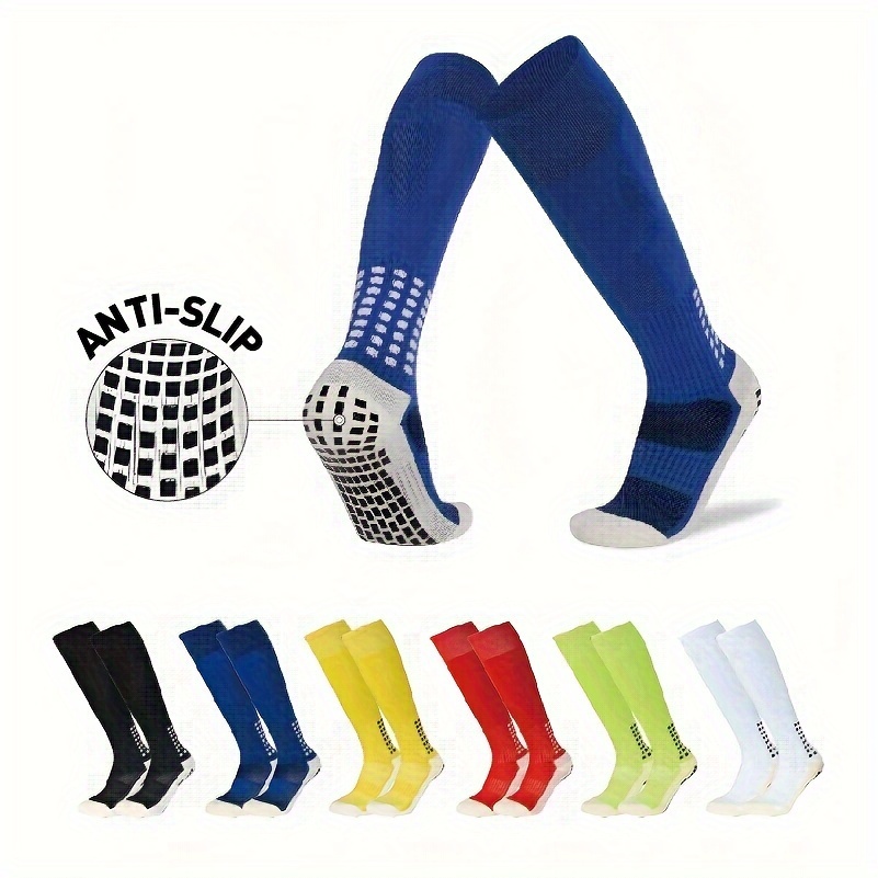 3Pairs Kids Adults Long Anti-slip Football Grip Socks Men Boys