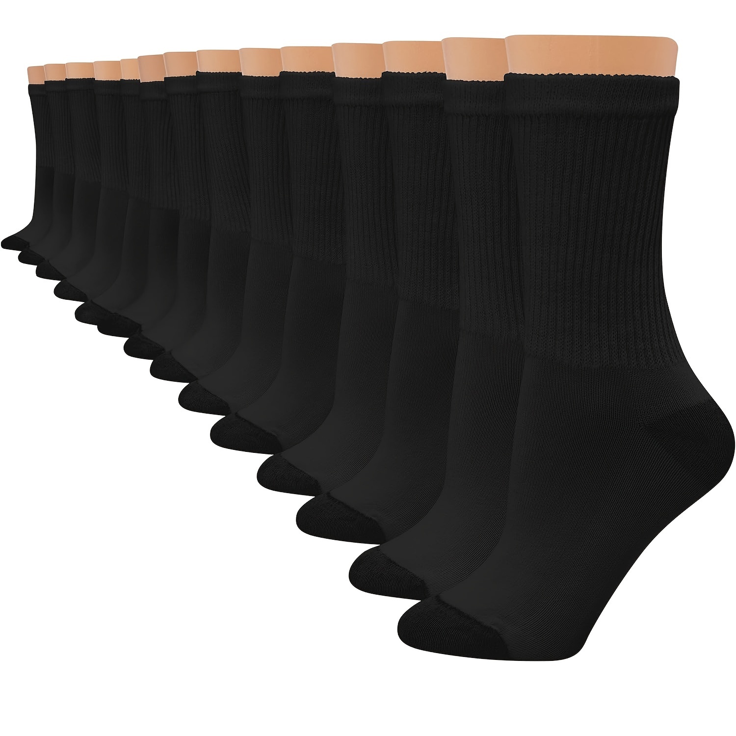 Men's Mid Crew Sport Socks Sweat-Absorbing Cotton Blend Comfy Breathable Socks