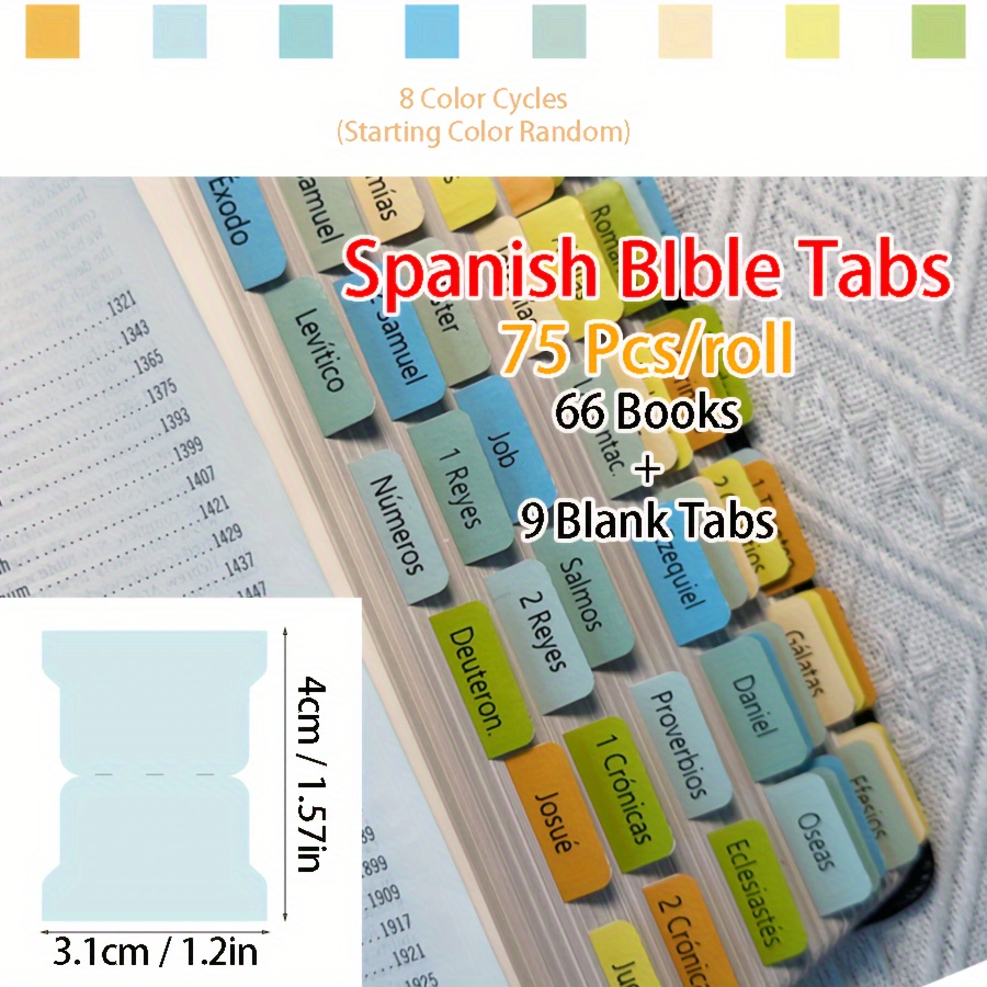 Bible Tabs Bible Stickyindex 75 Tabs Laminated Bible - Temu