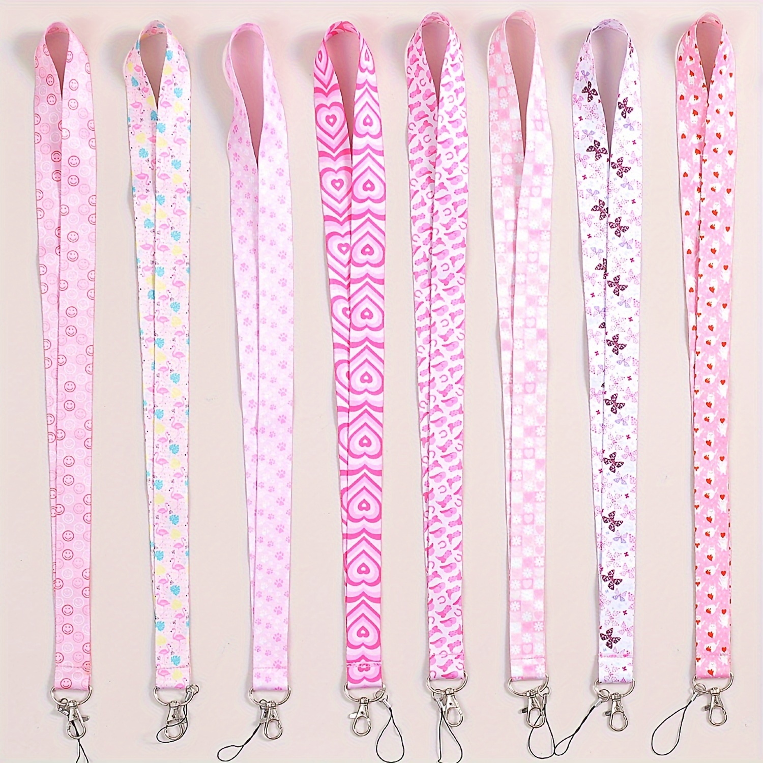 Flower Pattern Fabric Neck ID Card Lanyard Retractable Strap Badge