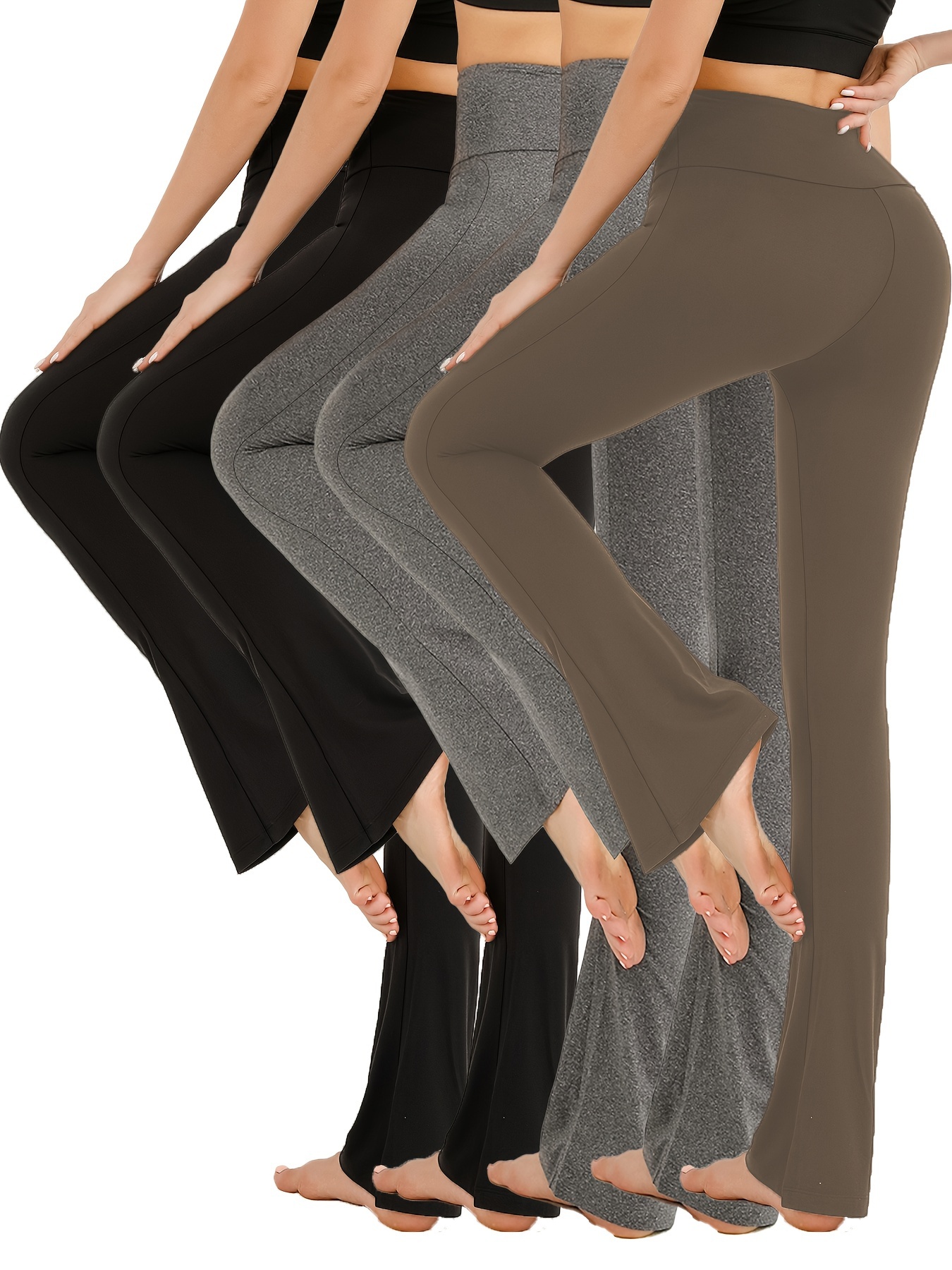 Women's Super Soft High Waisted Flare Pants Women Tummy - Temu Canada