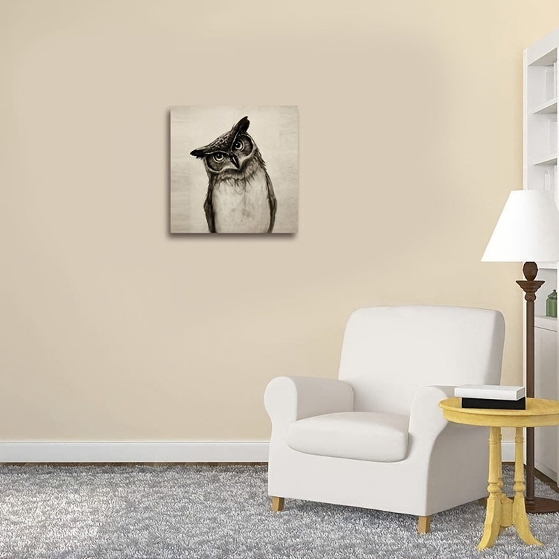 Canvas Painting Kawaii Owl Picture Prints - Temu