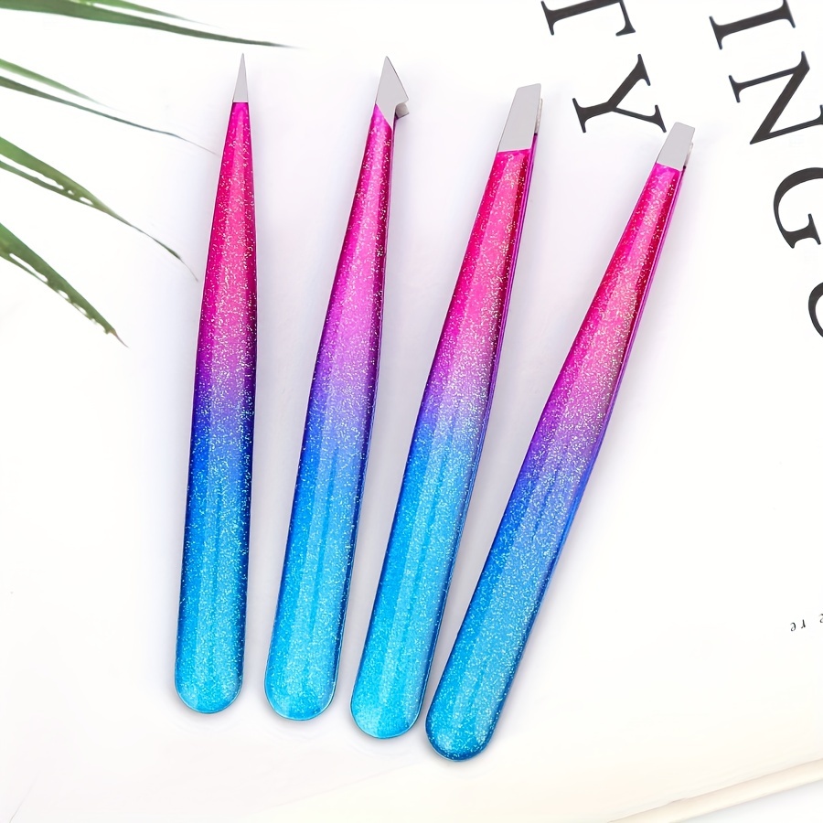 Professional Stainless Steel Eyebrow Tweezers for Precision Hair Removal