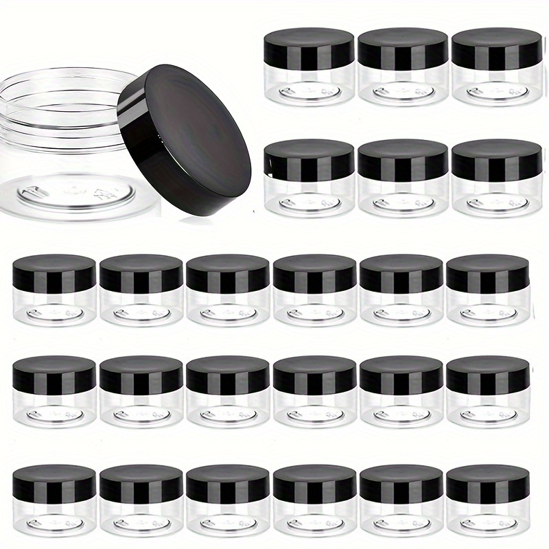 50pcs Empty Clear Slime Glue Bottle, Round Plastic Makeup Jar With Lid,  Transparent Storage Container For Cosmetics, Lotions, Butter, Slime, Food,  Etc