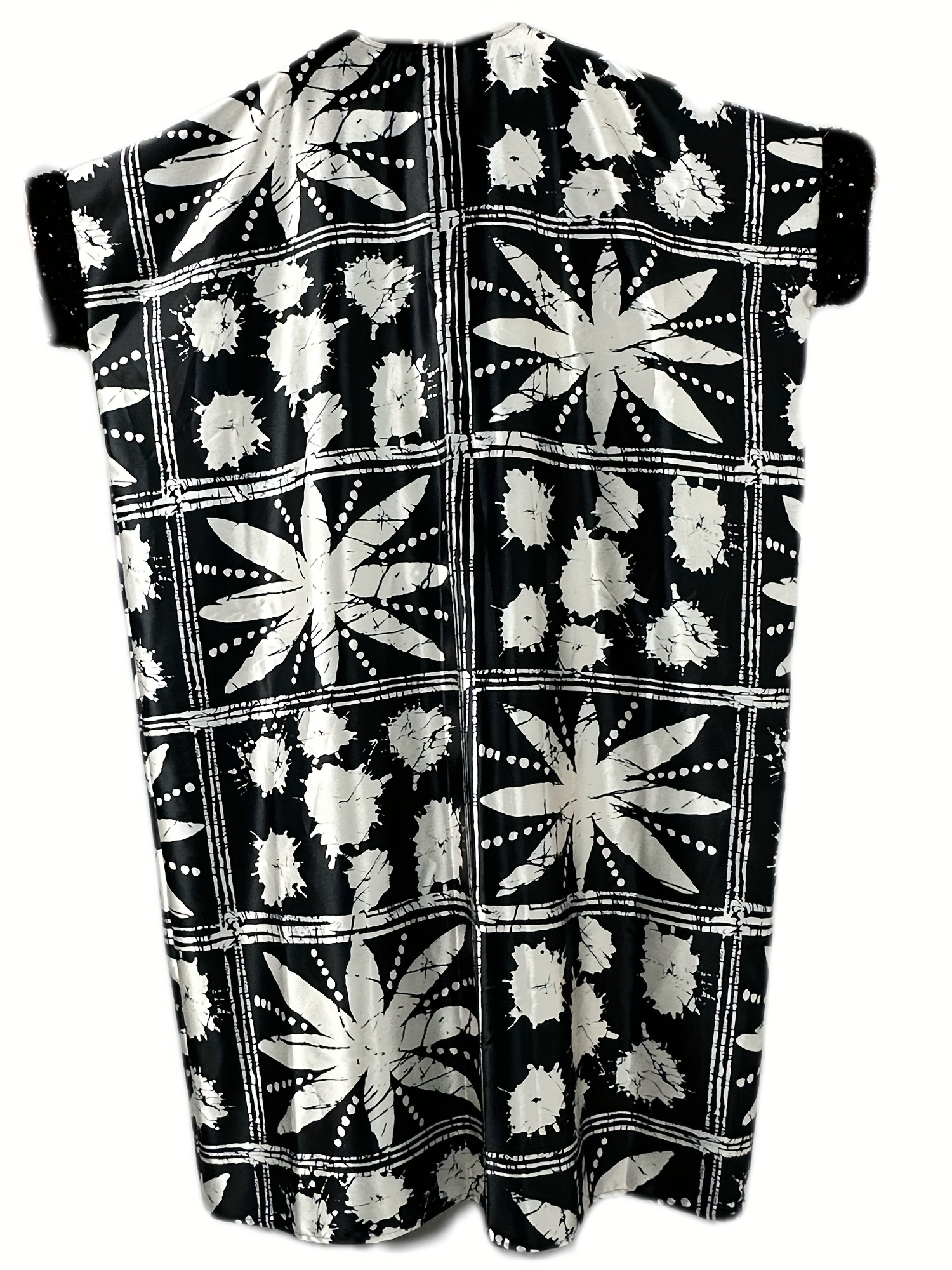 Abaya Dress Geometric Print Maxi Kaftan Dress