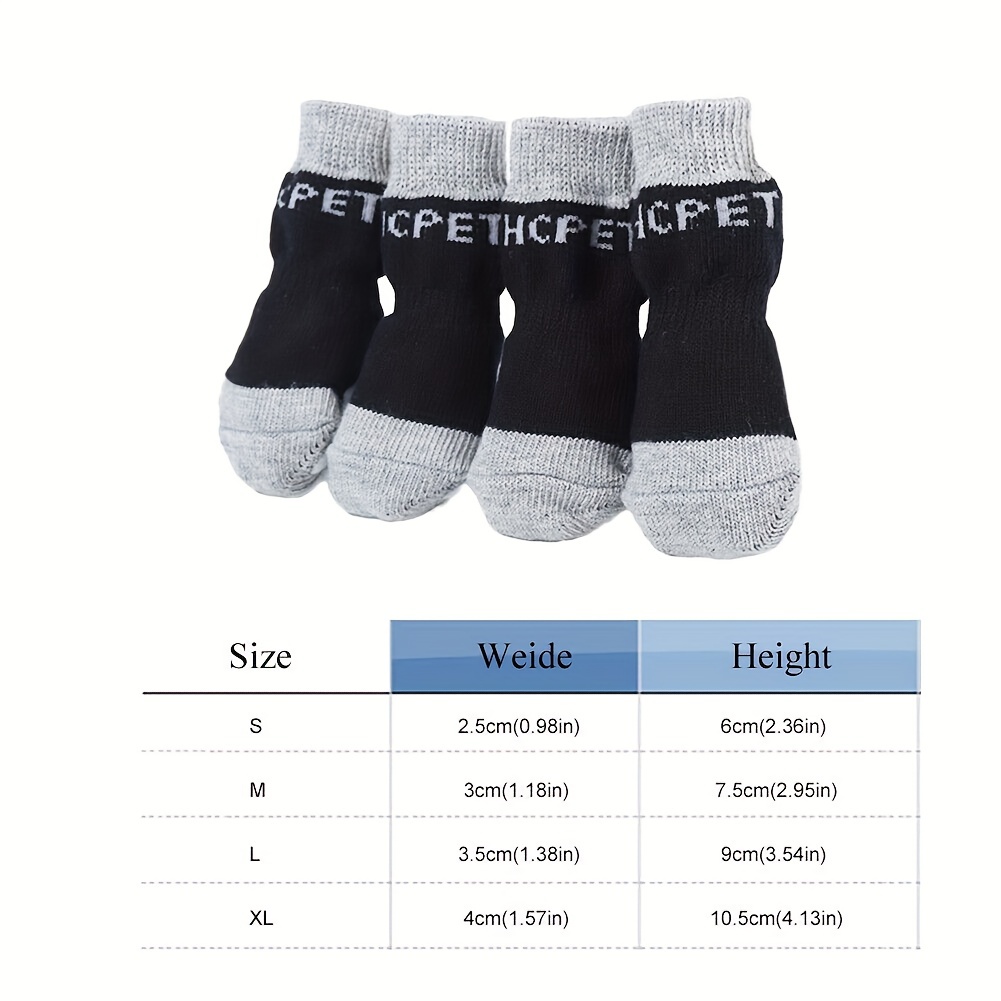 4pcs Non Slip Dog Socks Protect Your Pets Paws On Any Surface