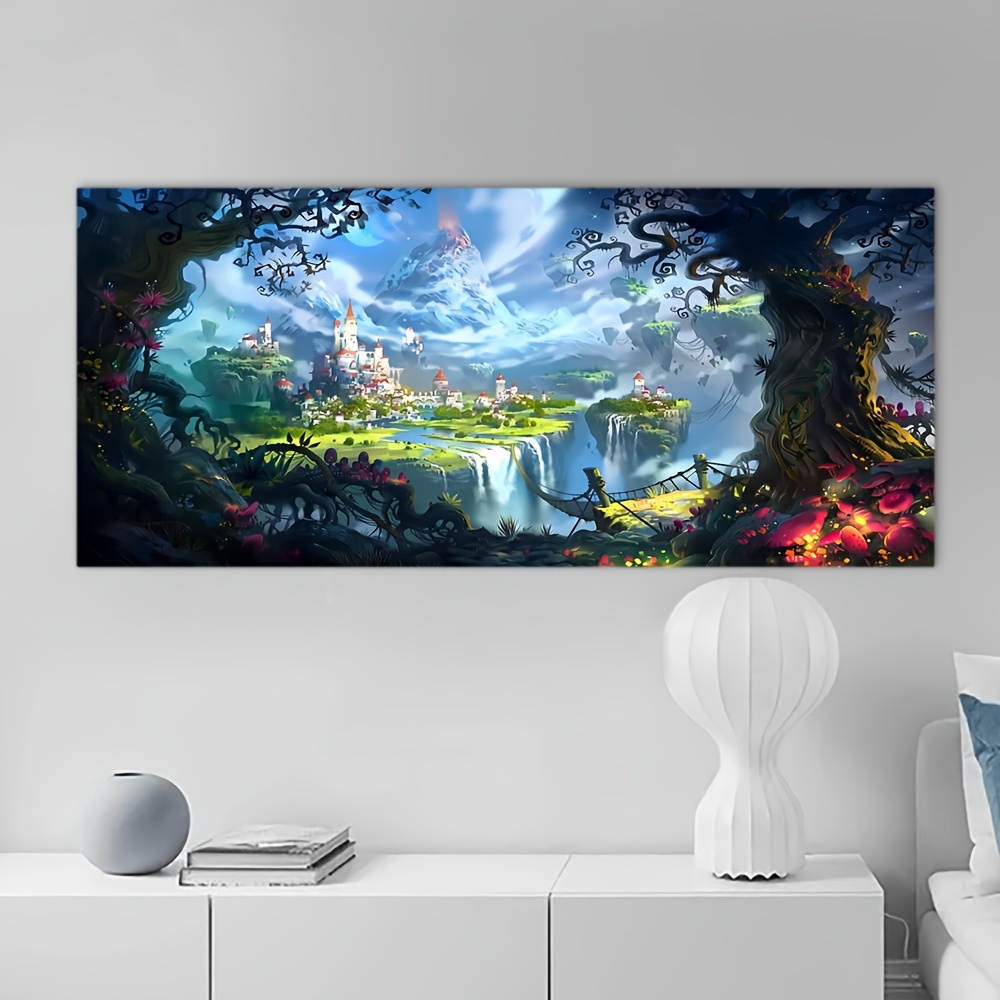 Canvas Poster Modern Art Magic World Castle Wall Art Print - Temu