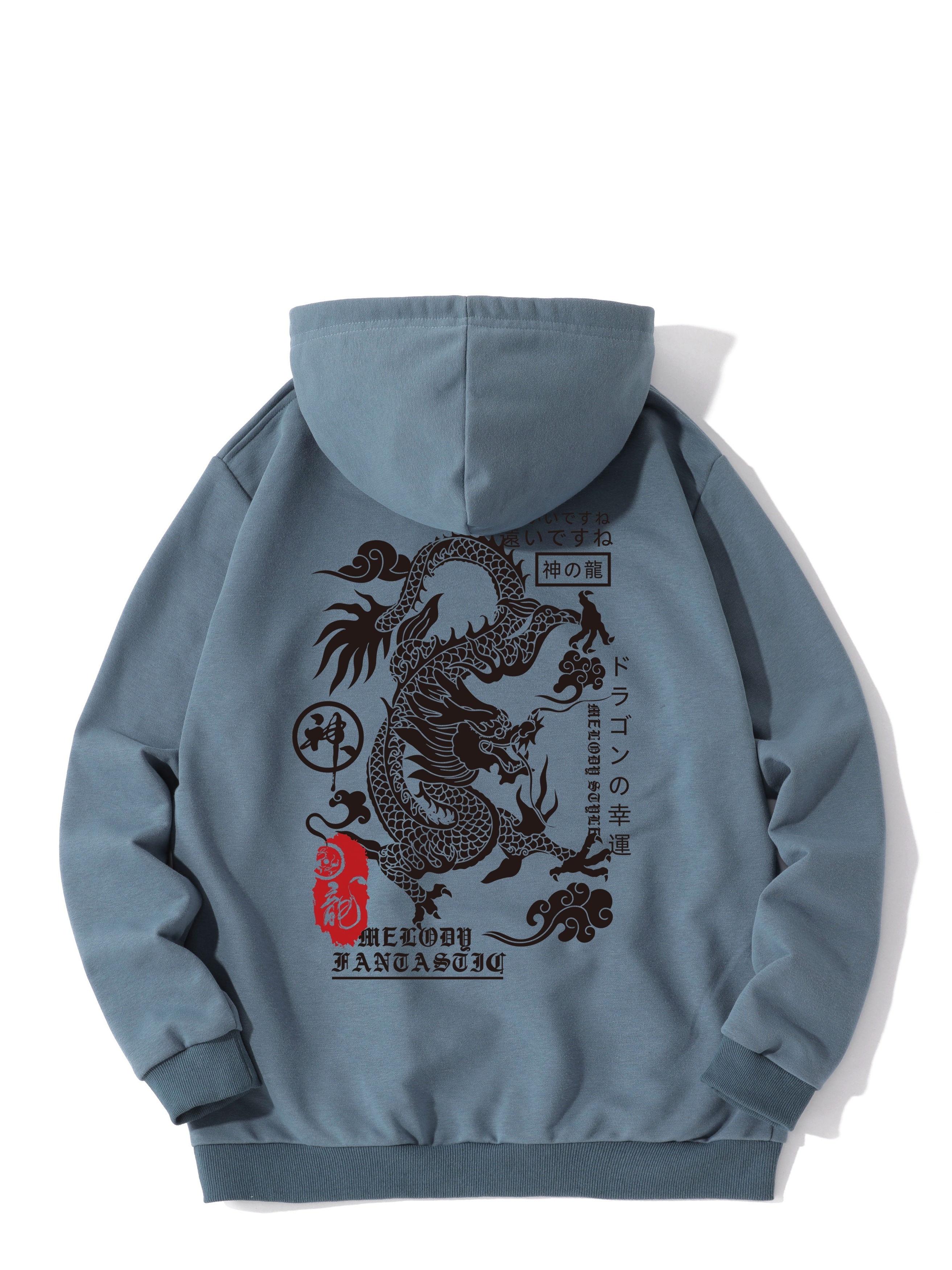 Hoodies For Men, Men's Casual Dragon Pattern Graphic Design