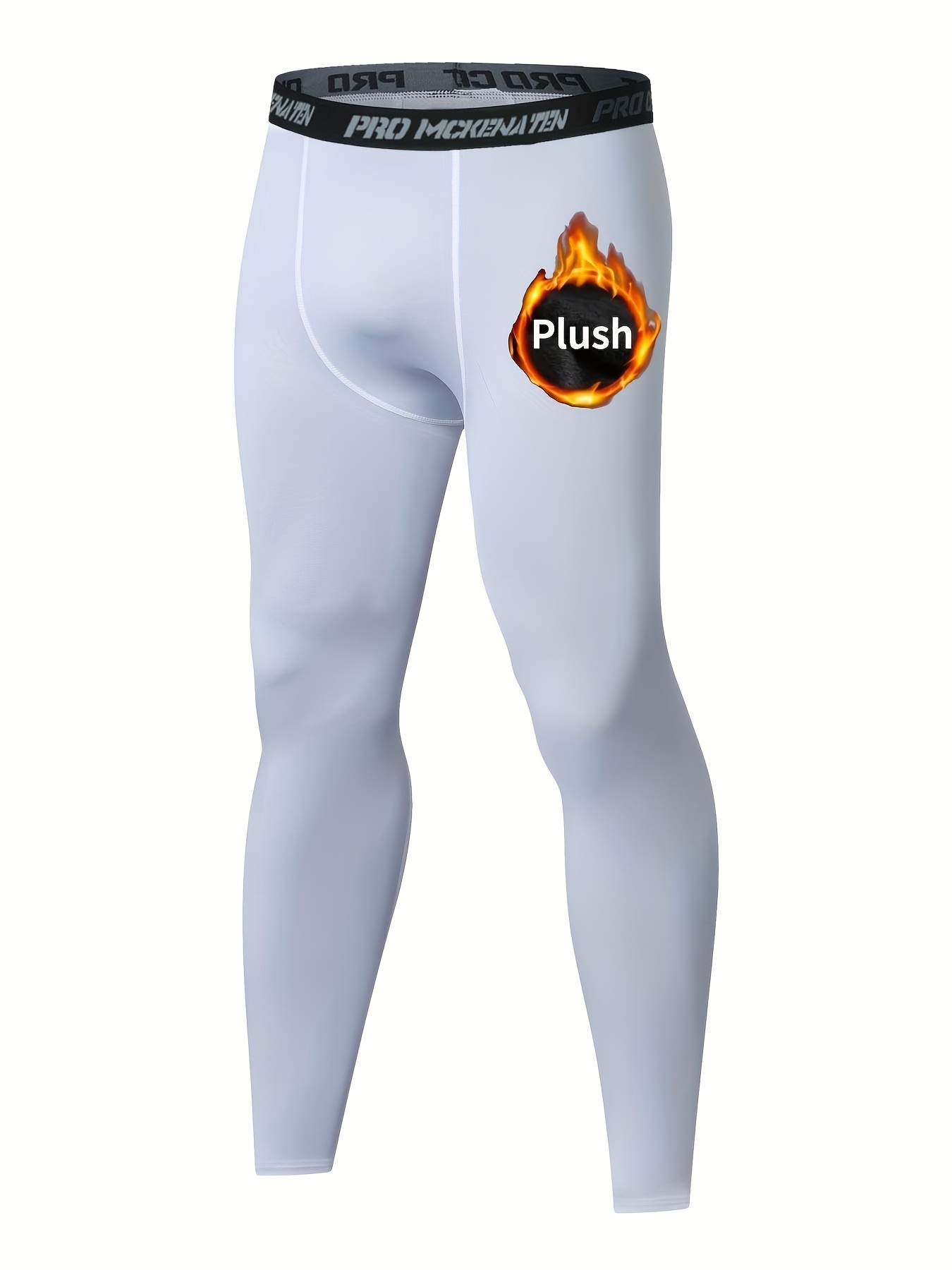 Warm Fleece Lined Thermal Leggings for Men Compression Pants for