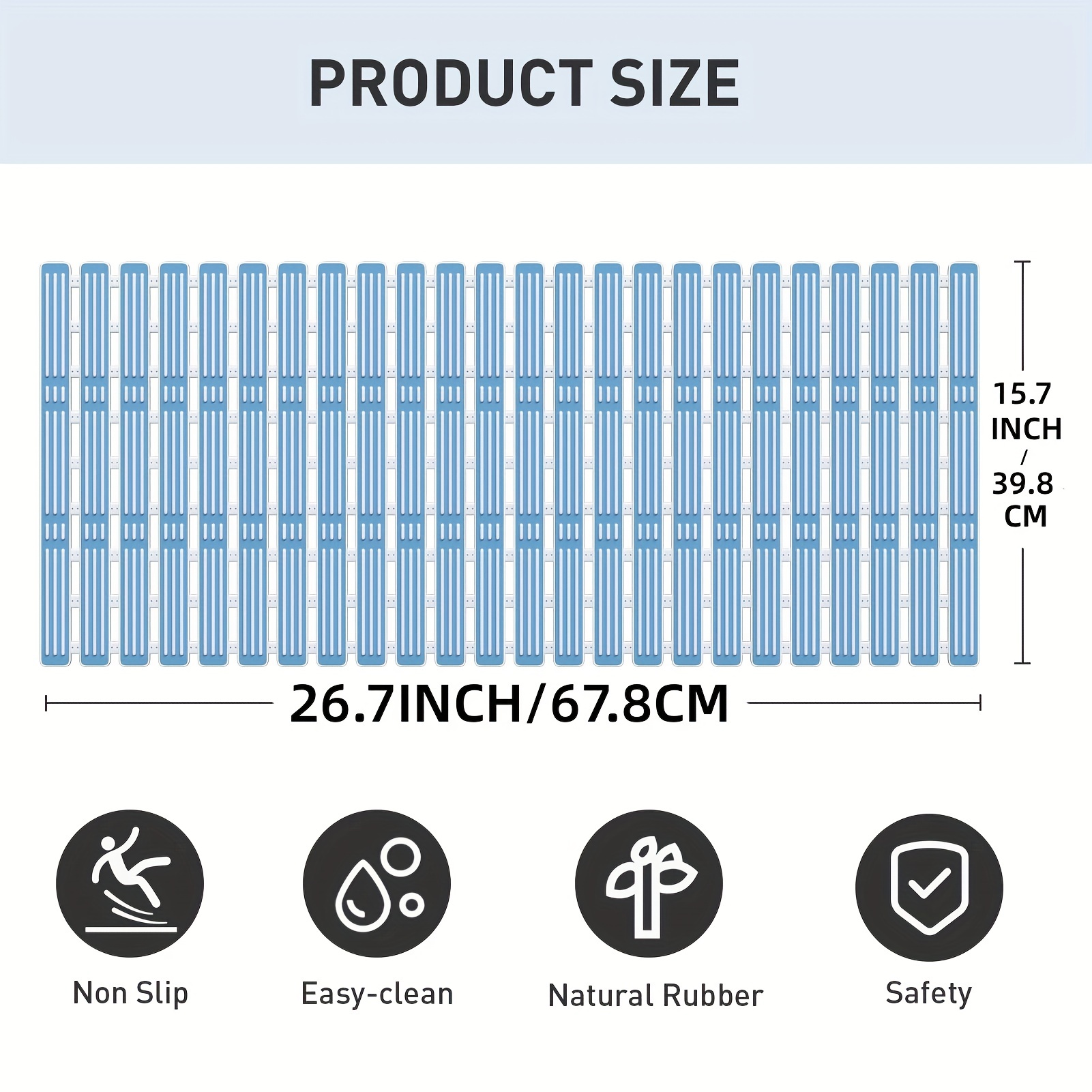 Brand: SlipSafe Type: Anti Slip Bath Mat Specs: Textured Surface