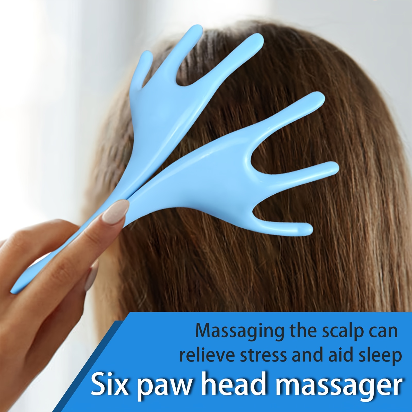 1pc Six Claw Head Massager for Scalp Massage & Fatigue Relief