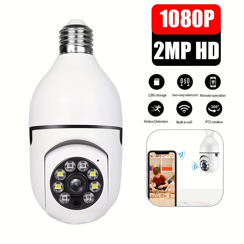 1080p E27 Bulb Safe Wifi Camera Wireless 360 Degree - Temu