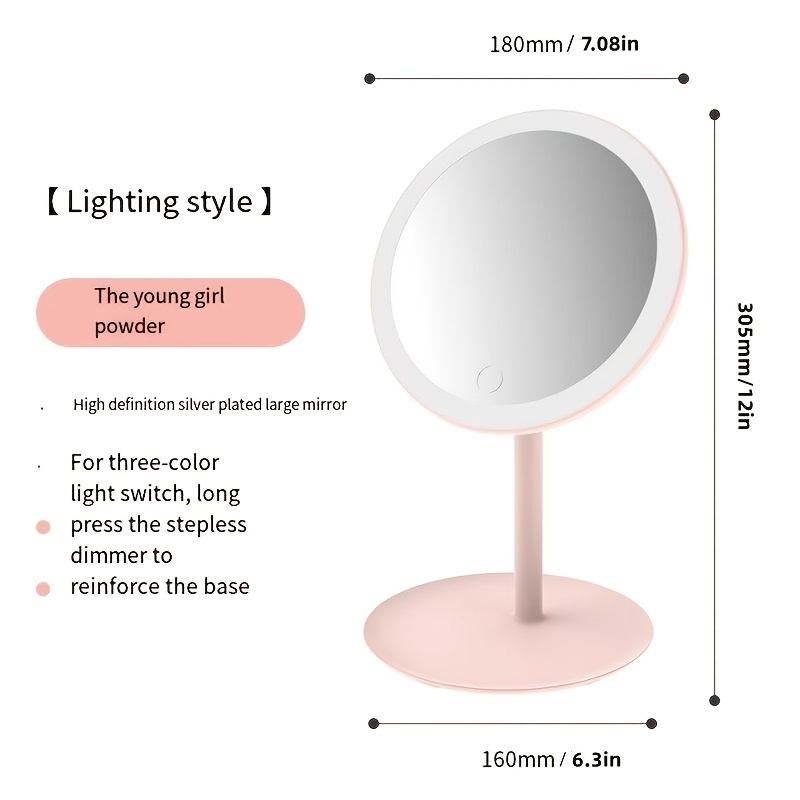 LED Charging Mirror with 3 Lighting Modes & Fill Light