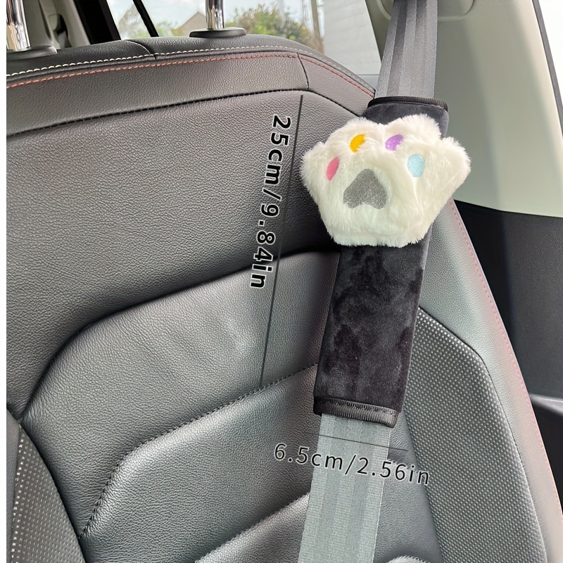 Car Seat Belt Shoulder Pad Plush Cat Paw Shoulder Pad Soft - Temu