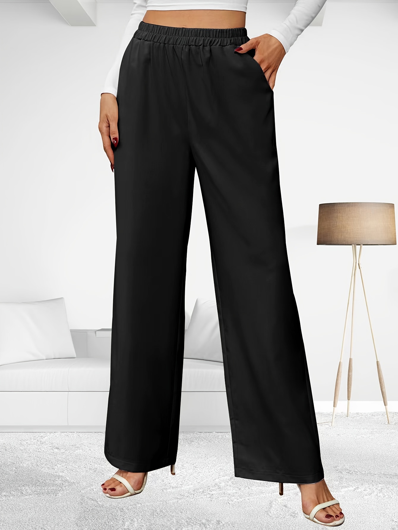 Woman Black Dress Pants - Temu Canada