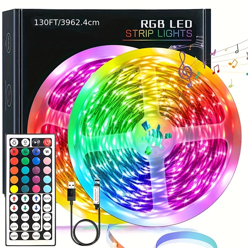 Tira de Luces LED RGB, Tira de LED USB DC 5V 5050 Tira de luz LED Flexible  RGB con Control Remoto para Fondos de retroiluminación de TV Tira de luz de  Fondo