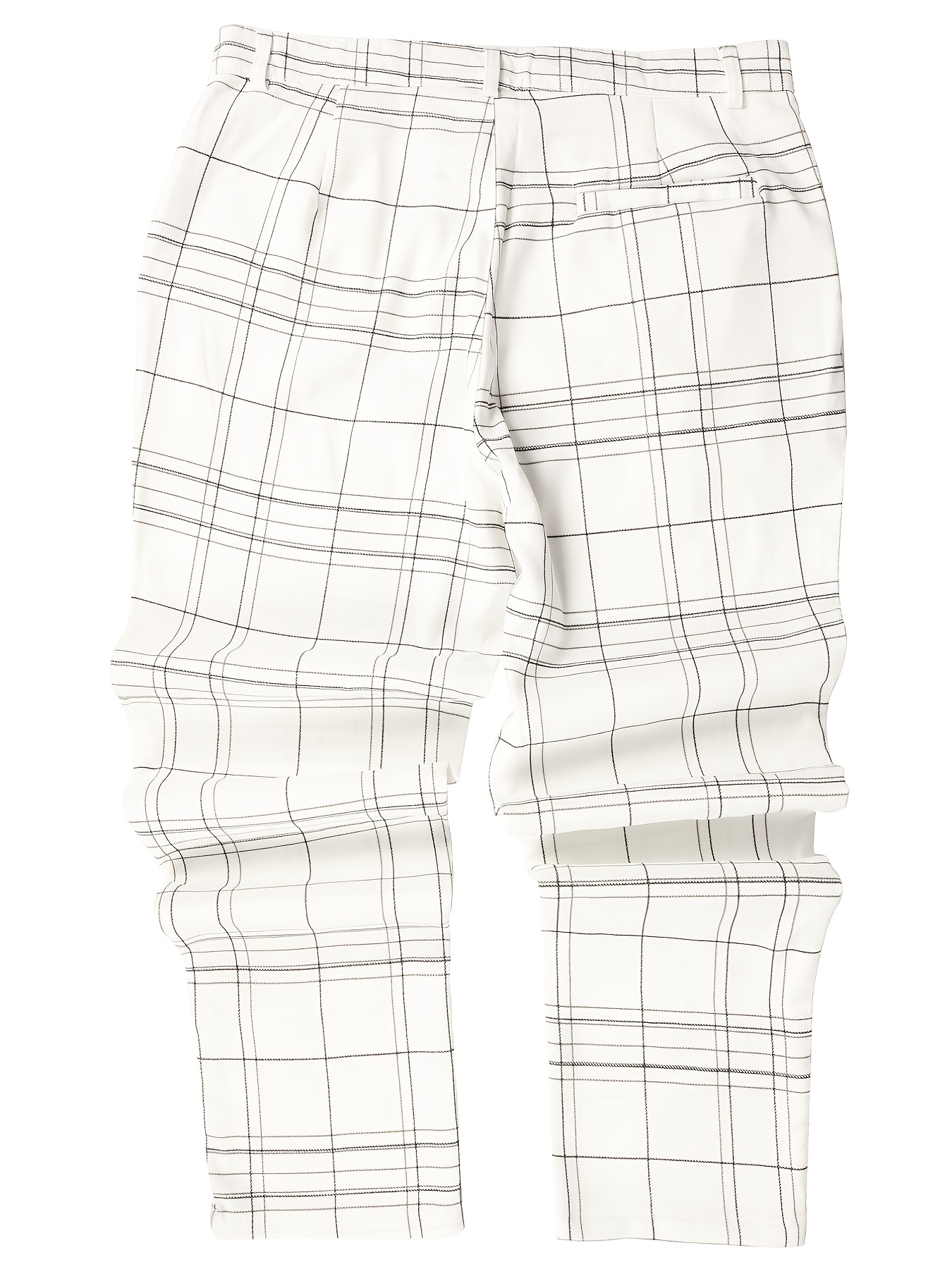 Men's Plaid Print Slim Fit Pants for Autumn/Spring