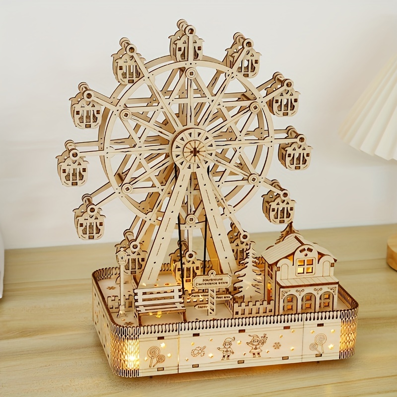 

New Arrival Music Wheel 3d Three-dimensional Puzzle, Wooden Building Model Ornament Assembly, Adult Creative Assembly Educational Toys, Diy Children's Day Gift