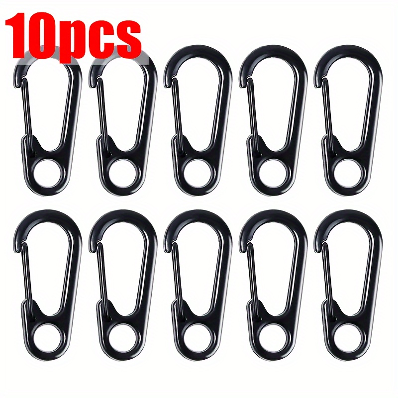 10pcs 3.3cm Zinc Alloy Clip Spring-Snap Hook, Mini Carabiner Quick Release  Hook For ​Outdoor Key Chain Camping Fishing Hiking Traveling.