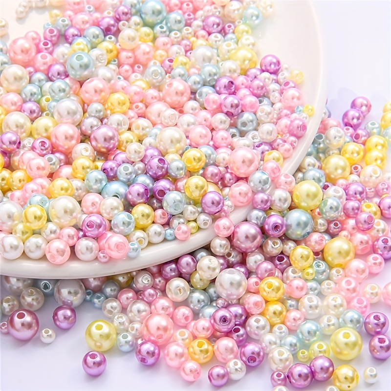 Lot Acrylic Round Shape Beads Imitation Pearls Beads With - Temu