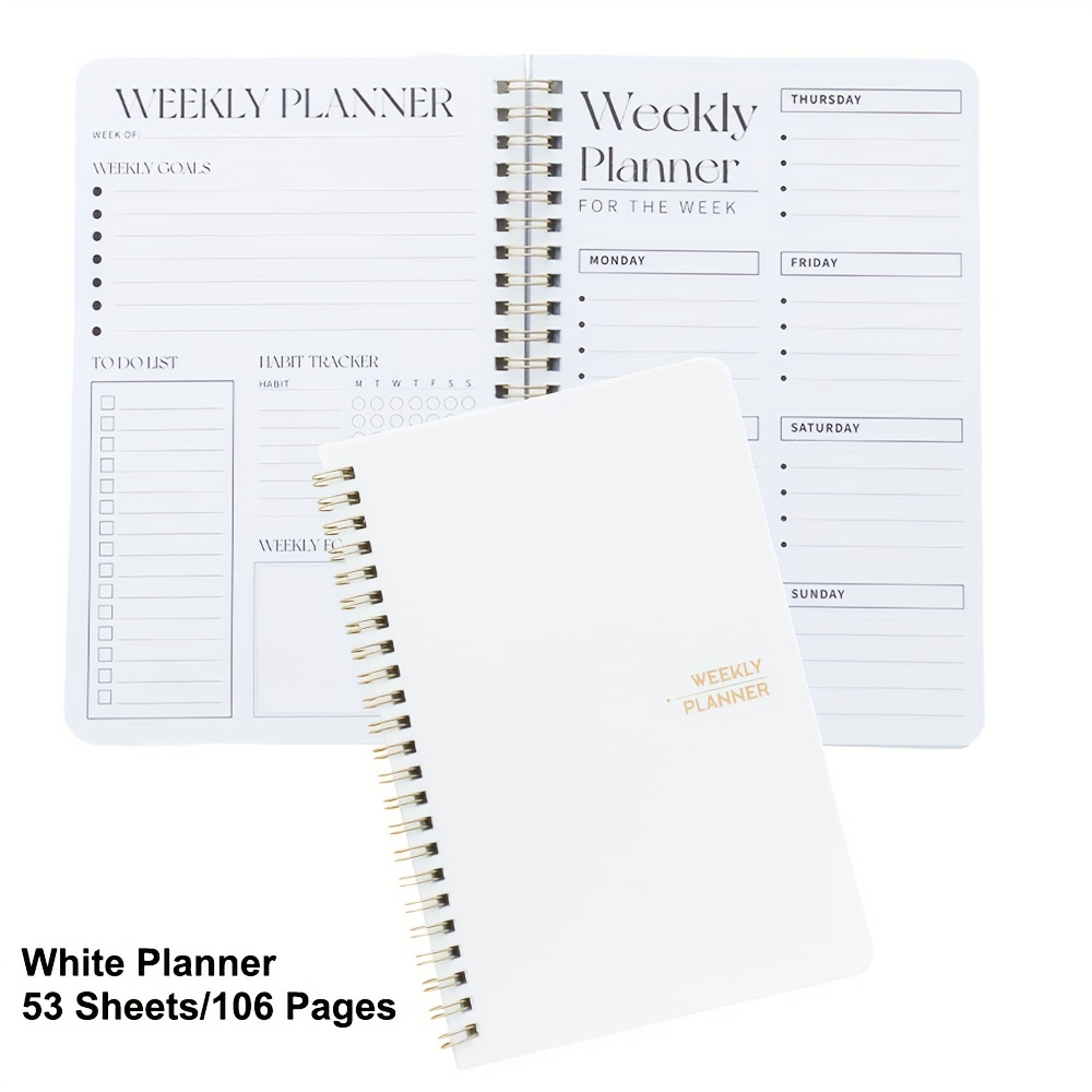 Weekly Planner Undated Planner Book with To-Do List,Weely Goals,Habit  Tracker, 5.7X 8 Inch for 52 Weeks Planning