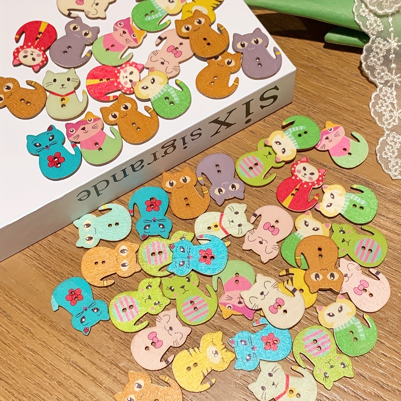 10個/50個 かわいいカラフルなボタン カラーミックス 子猫 手作り DIY 生地 装飾ボタン 衣類アクセサリー - Temu Japan