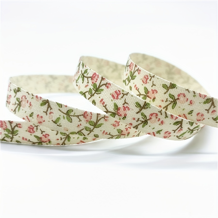 1pc 5yards 10mm Handmade Design Printed Christmas Ribbon Ribbon For Sewing Fabric Christmas Decoration Diy Gift Wrapping
