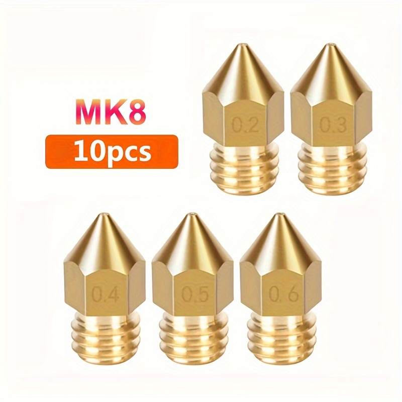 3d Printer Nozzle Mk8 Pointed Brass Material Nozzle Suitable For Cr-10,,, -  Temu United Kingdom