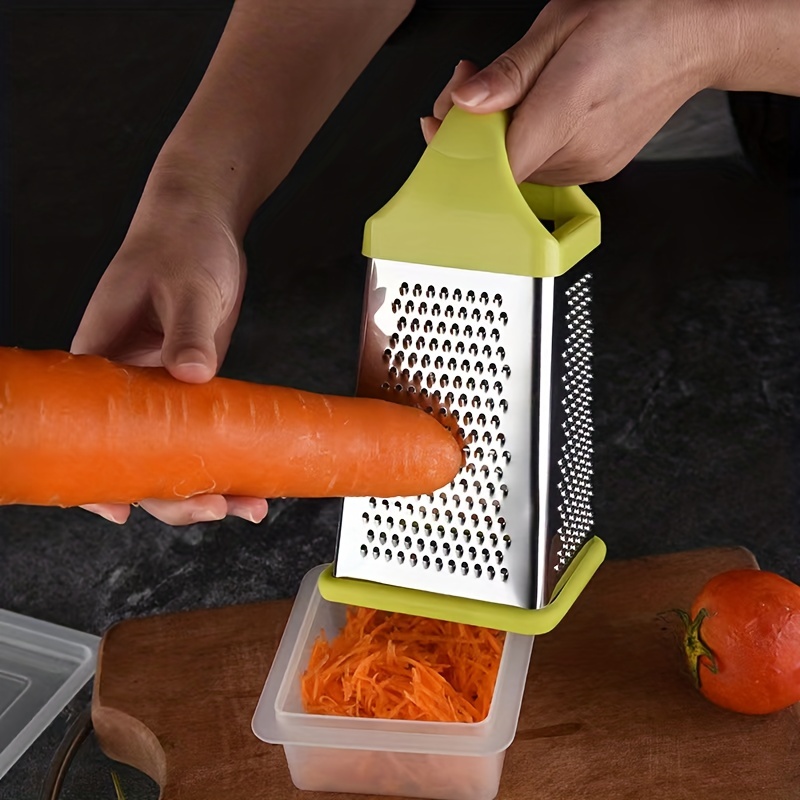 Box Grater, Stainless Steel Vegetable Grater, Multifunctional Potato Grater,  Ginger Mesher With Container, Household Cheese Slicer, Vegetable Slicer,  Manual Food Shredder With 4 Sides, Kitchen Stuff, Kitchen Gadgets - Temu