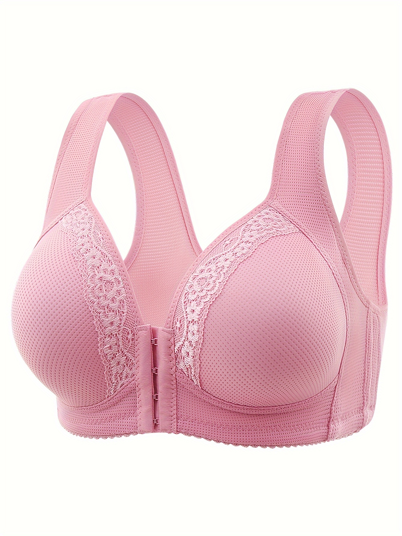 Front Buckle Wireless Bra Comfy Breathable Full Coverage Bra - Temu