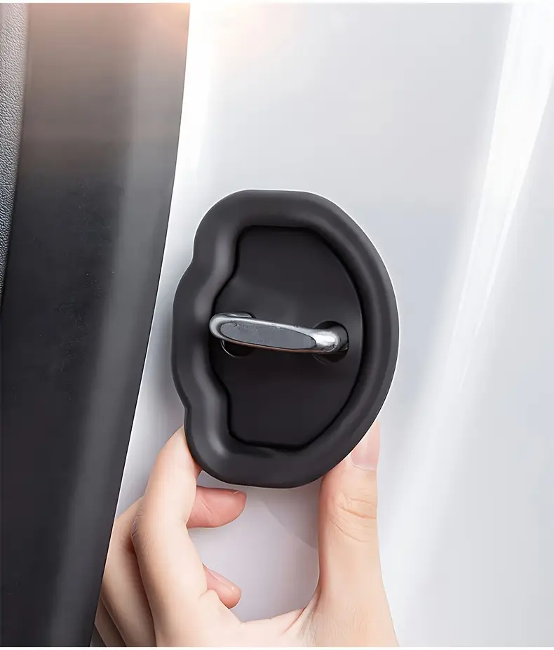 fit for tesla for model y car door lock cover silicone car door lock cover door guard lock protector for tesla accessories details 7