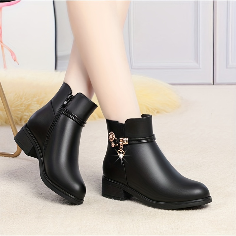 warm black ankle boots