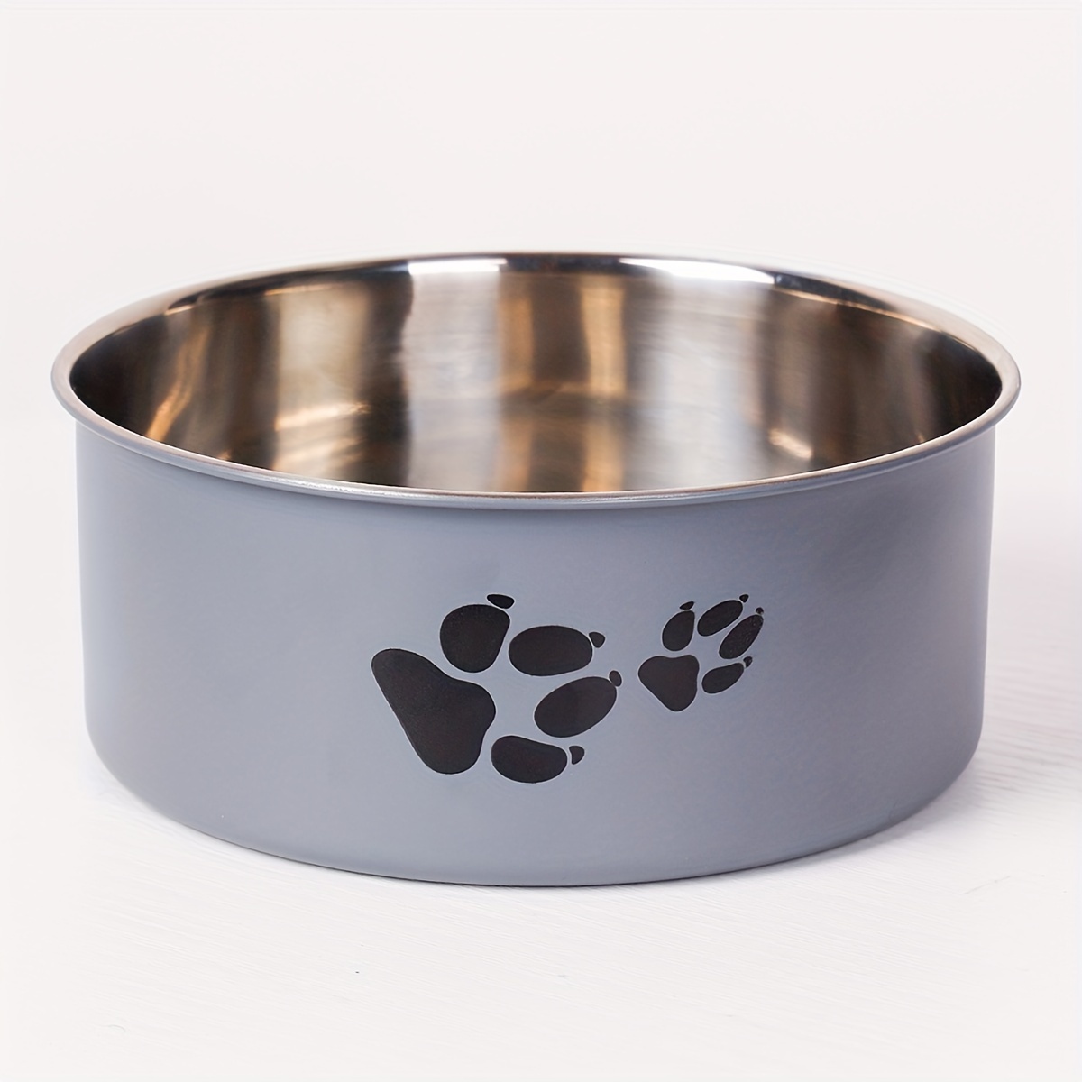 E-shop 1 Stück Edelstahl Hundenapf Pfotenabdruck Hundefutternapf Leicht zu reinigen Rutschfeste Hundewassertrinkschüssel Weihnachtsgeschenk