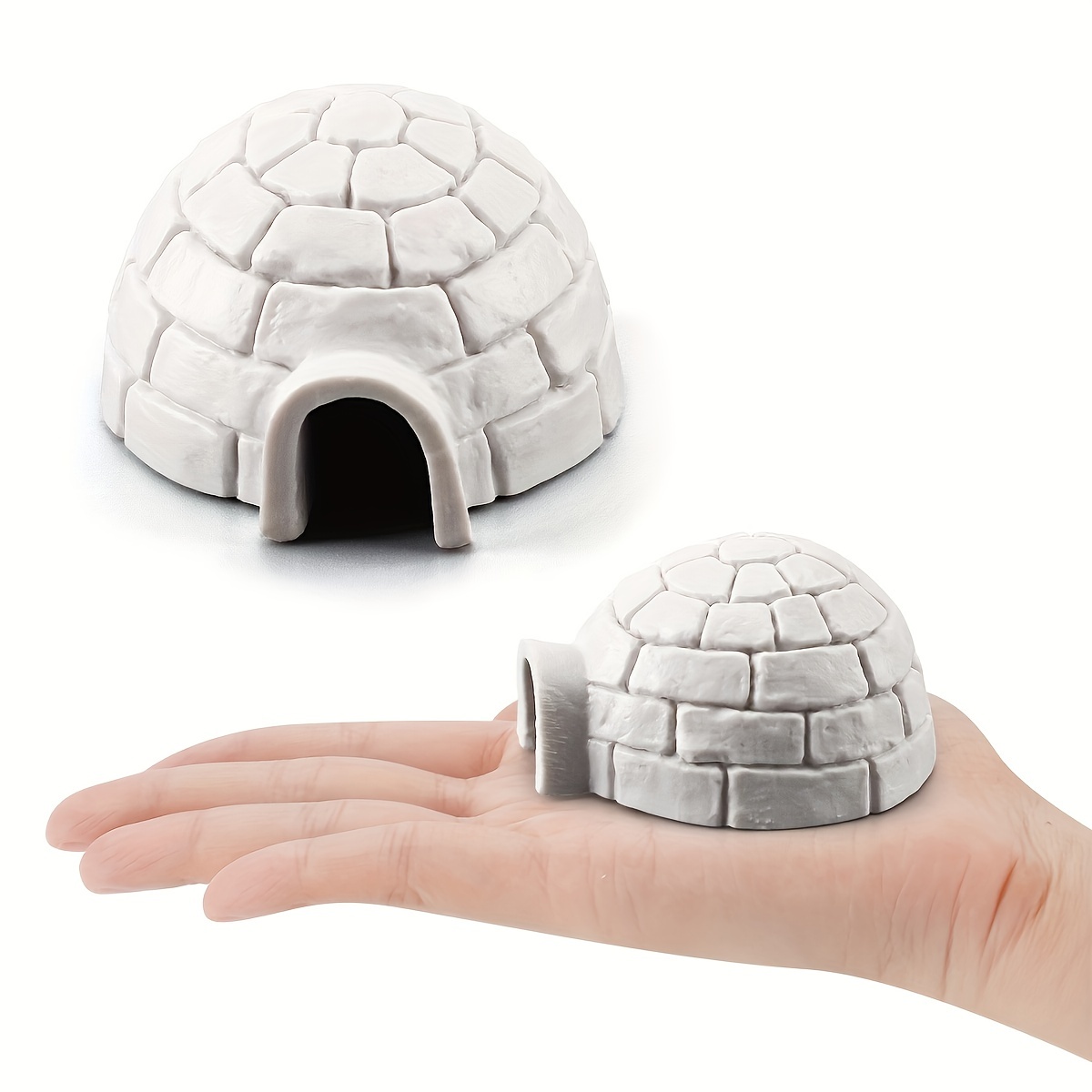 2pcs Christmas Tree Snowy House Mini Models