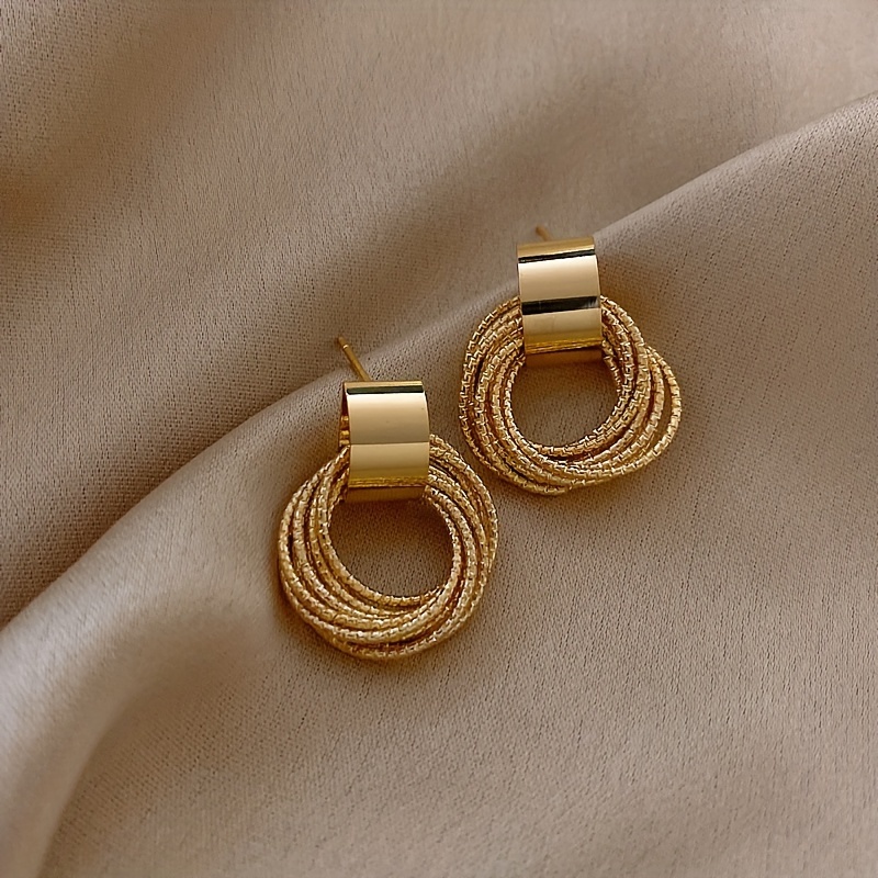 New Temperament Simple Earrings Fashion Ins Cold Wind Earrings High-end Atmosphere Geometric Multi-layer Circle Earrings